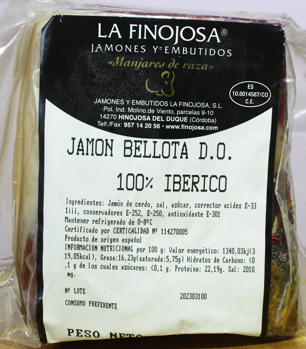 Jambon Pata Negra Bellota 100 % Ibérico NOIR D.O.P Pedroches 42 mois