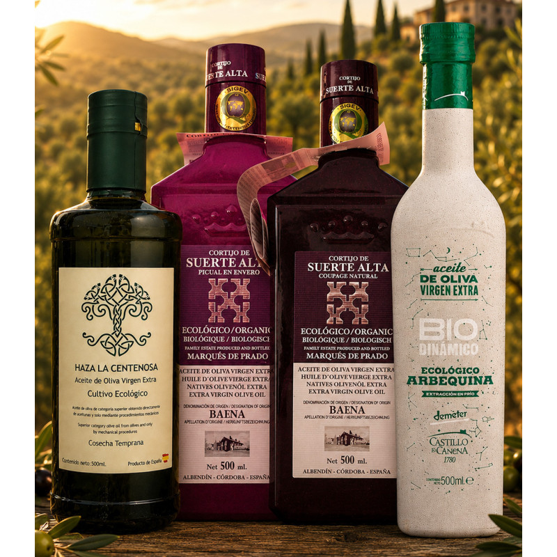 Sélection d'huiles d'olive écologiques andalouses