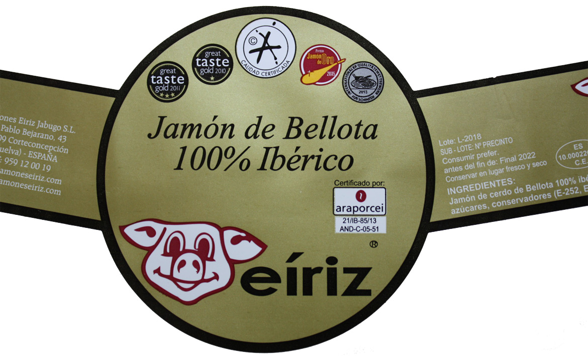 label Eiriz jamones