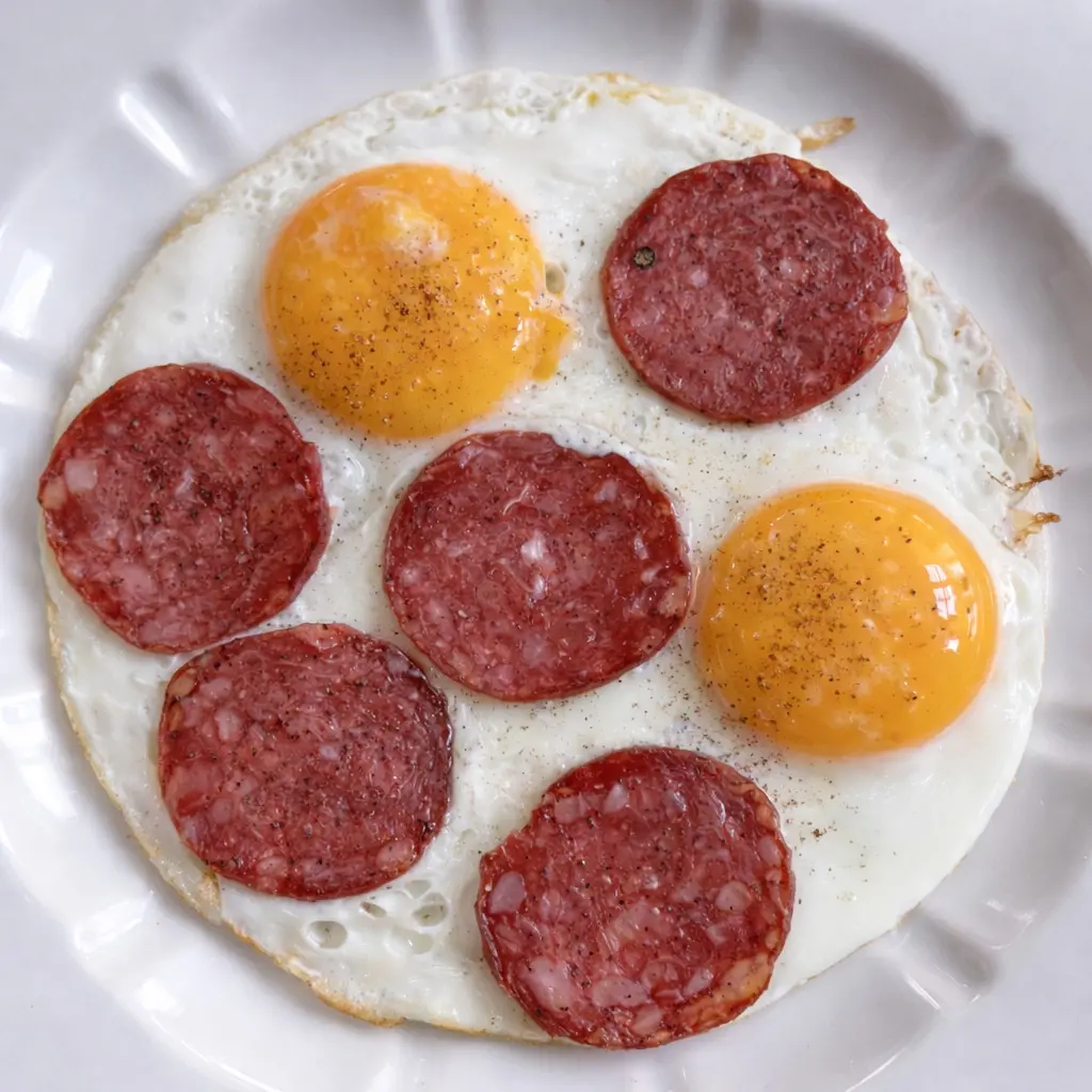 Egg and Iberian salchichón - Eíriz