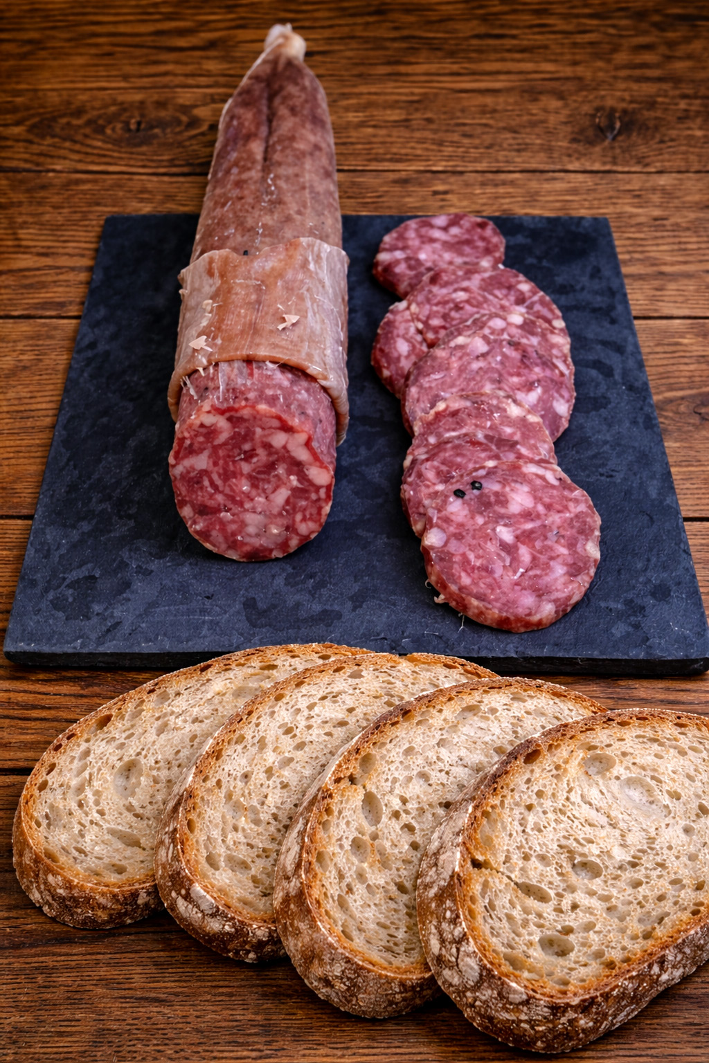 Spanish charcuterie with Iberian salchichón and bread