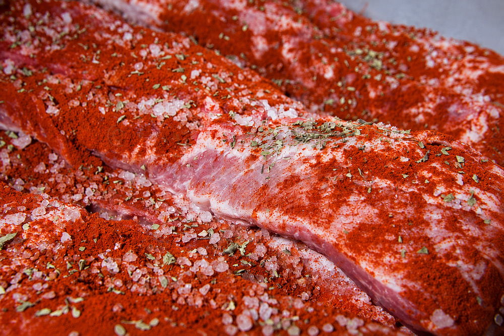 Assaisonnement de la viande pour le lomo