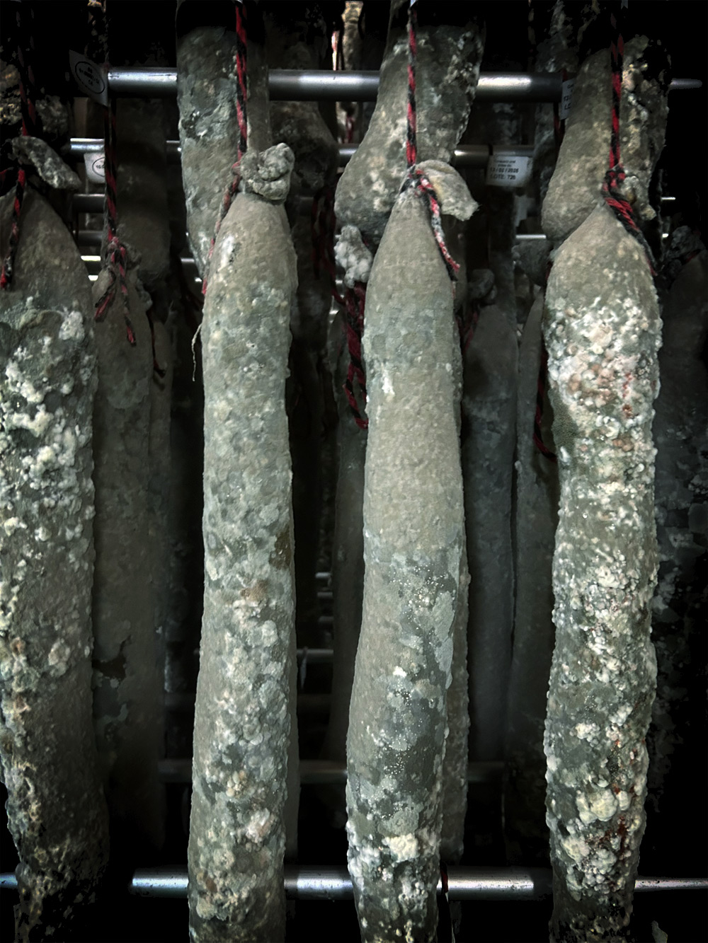 Salchichón Ibérico de Bellota al final del secado