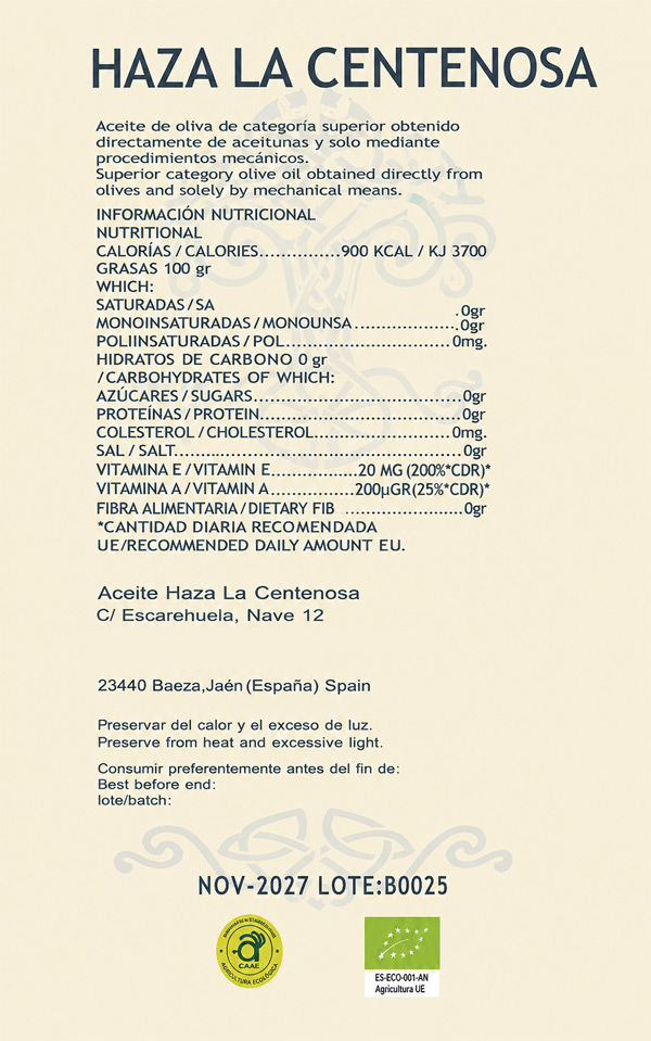 label aceite oliva