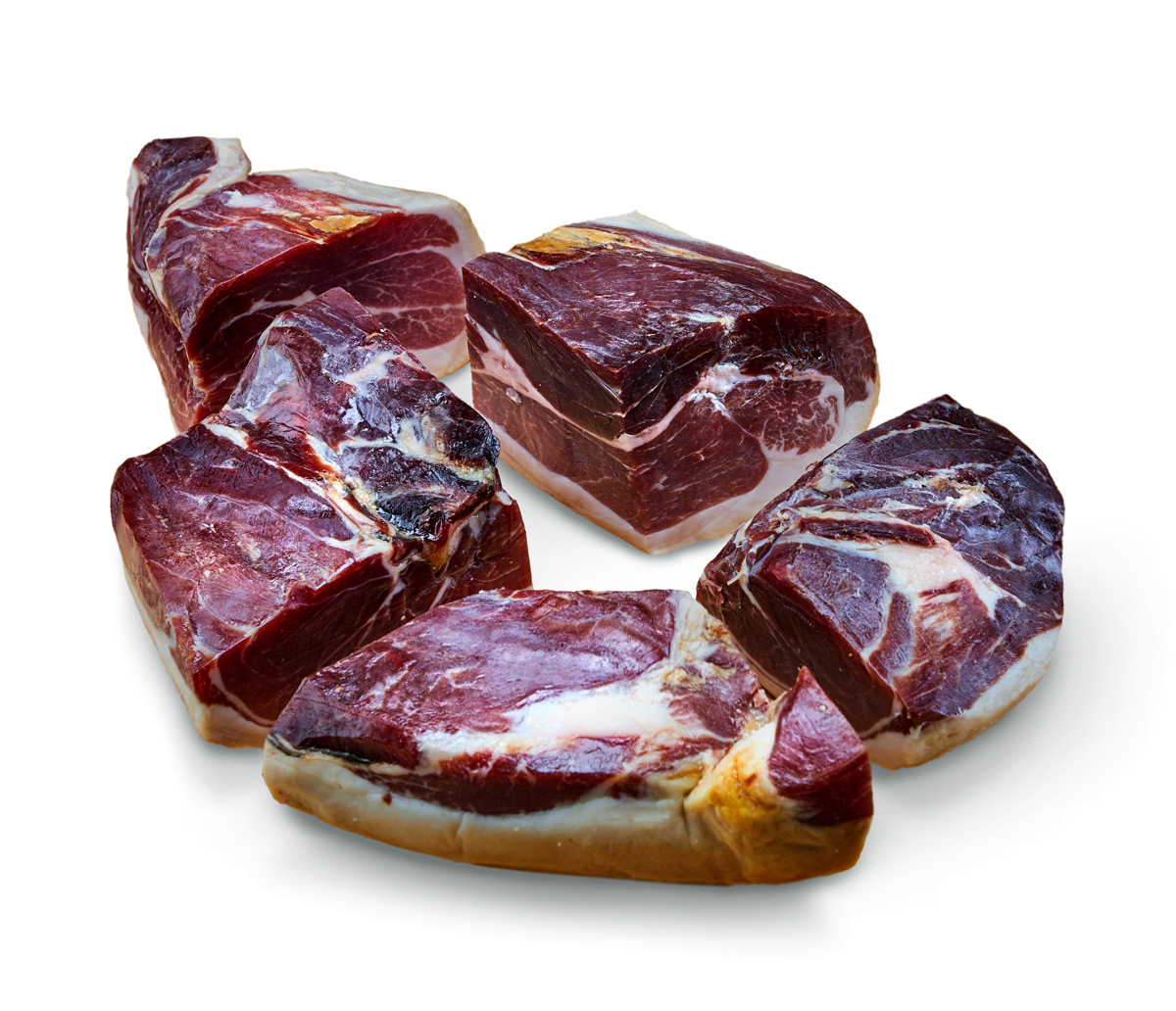 serrano ham in pieces