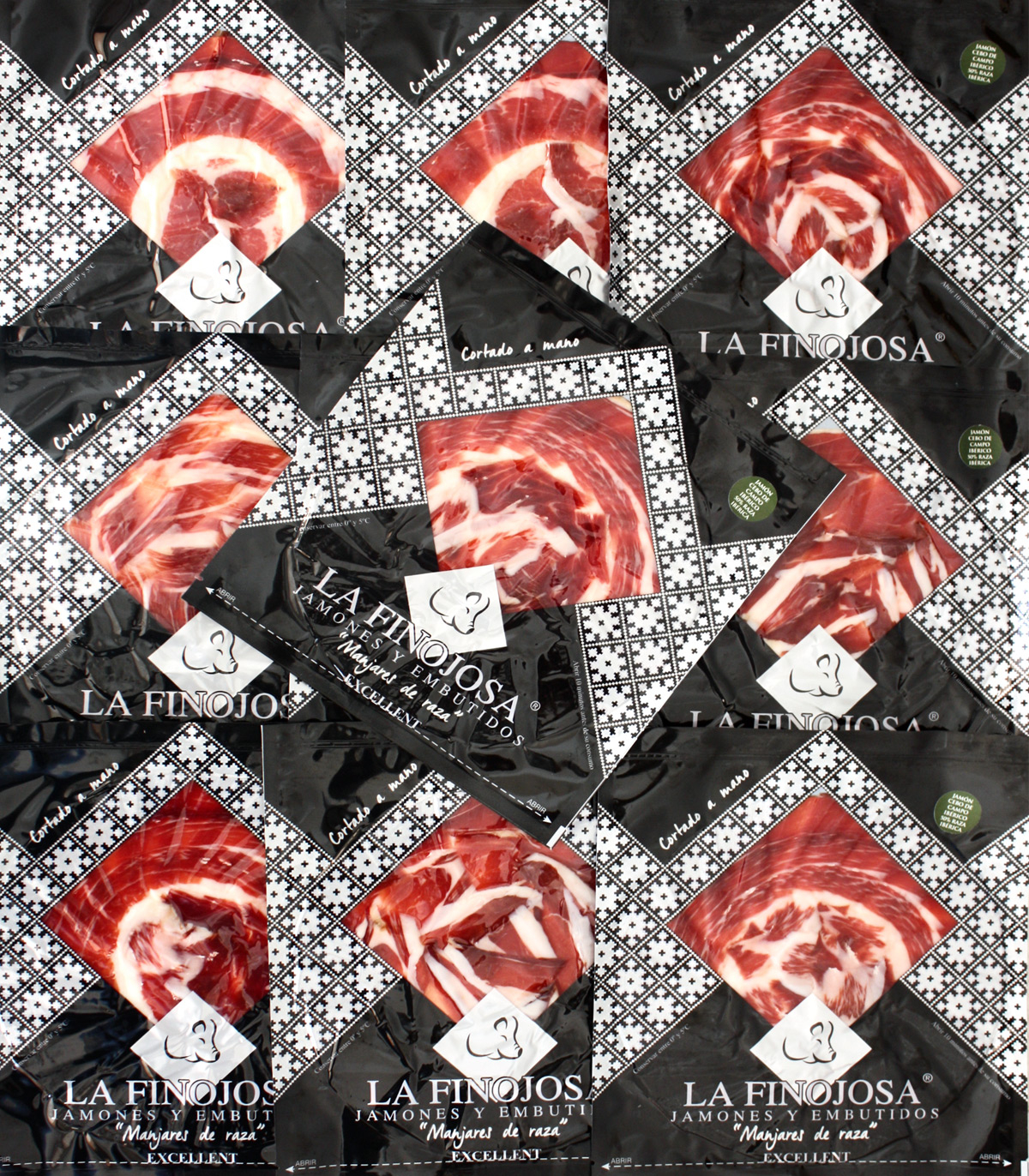 10 sobres de Jamón de cebo de campo 50 % ibérico