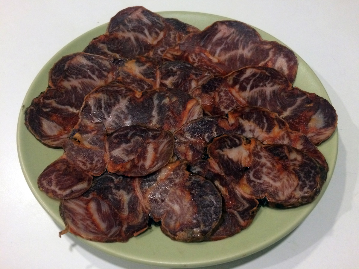 Assiette de charcuterie : Morcón ibérico