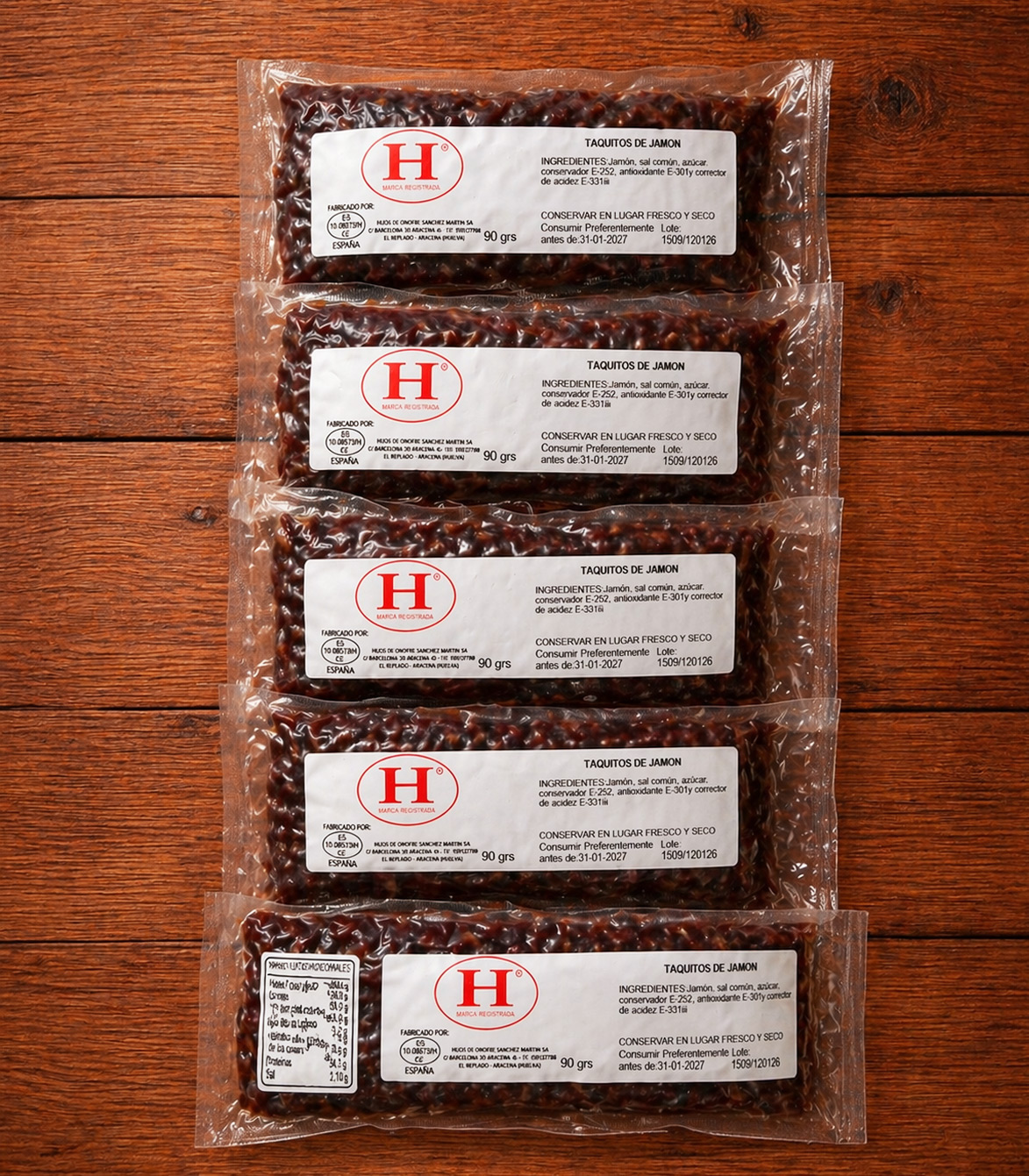 lot de 5 sachets de lardons ibériques