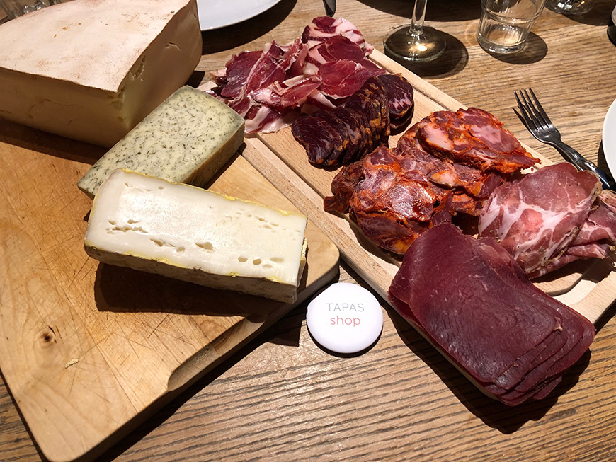 Raclette cheese and pata negra ham