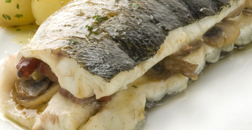 Baked stuffed sea bass TAPAS shop